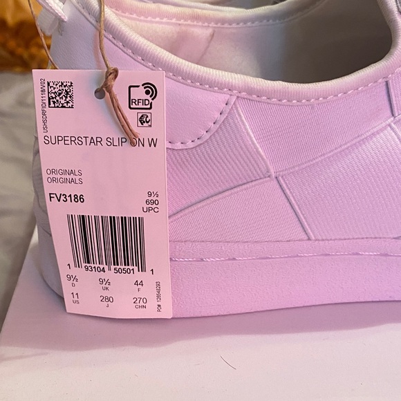 Adidas White and Gold Slip-On Shoes - Picture 2 of 5